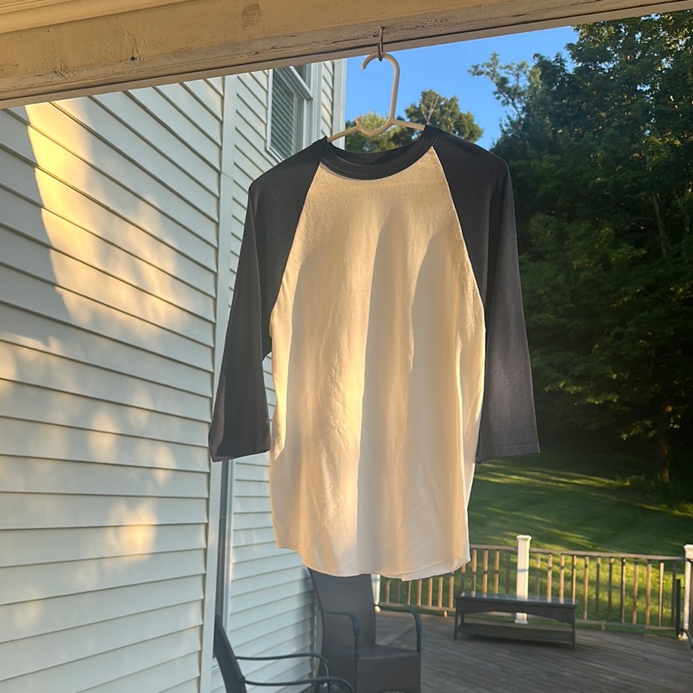 Soffe Navy and White Crew Neck Baseball Tee